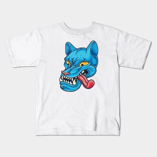 Crazy Blue Wolf Dog Kids T-Shirt